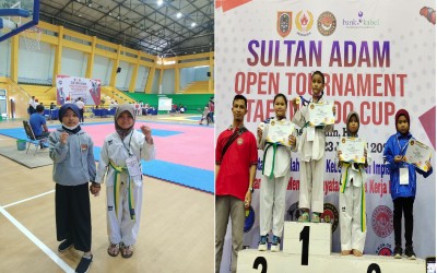 SISWI MIN 27 HSU MENGIKUTI KEJUARAAN SULTAN ADAM OPEN TOURNAMENT TAEKWONDO CUP 2022